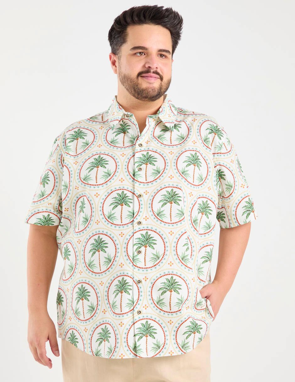 Camisa casual Costavana de lyocell manga corta para hombre