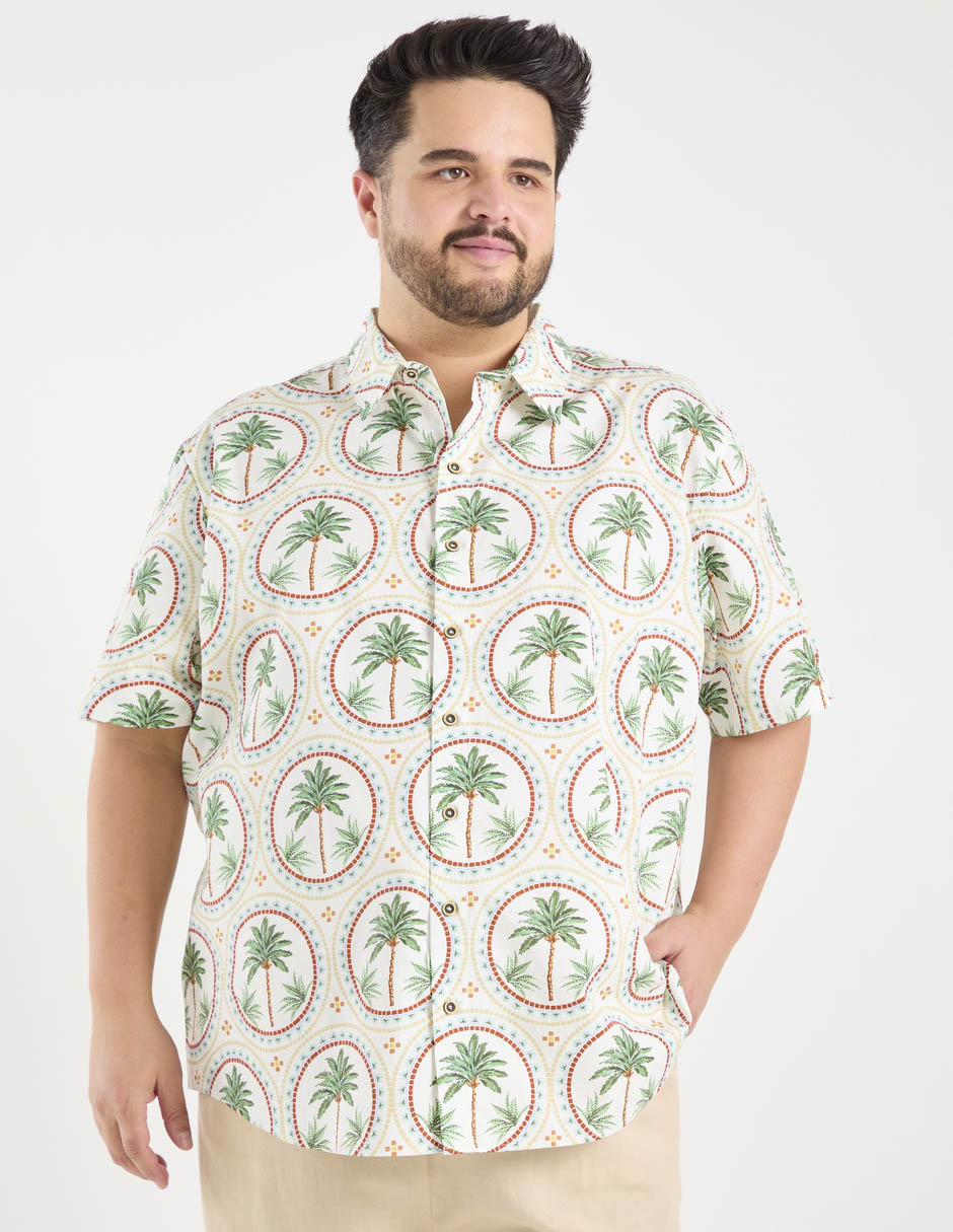 Camisa casual Costavana de lyocell manga corta para hombre