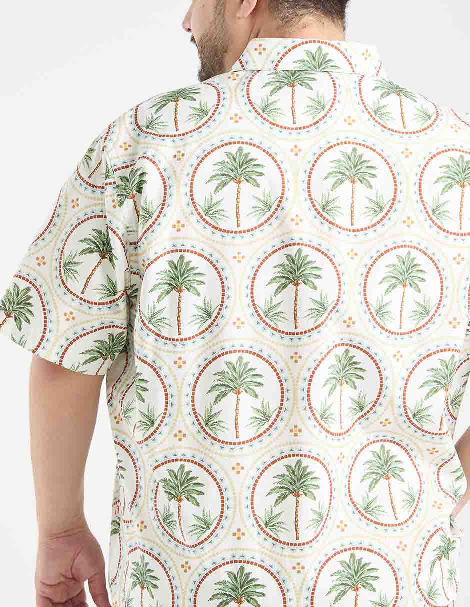 Camisa casual de lyocell manga corta para hombre