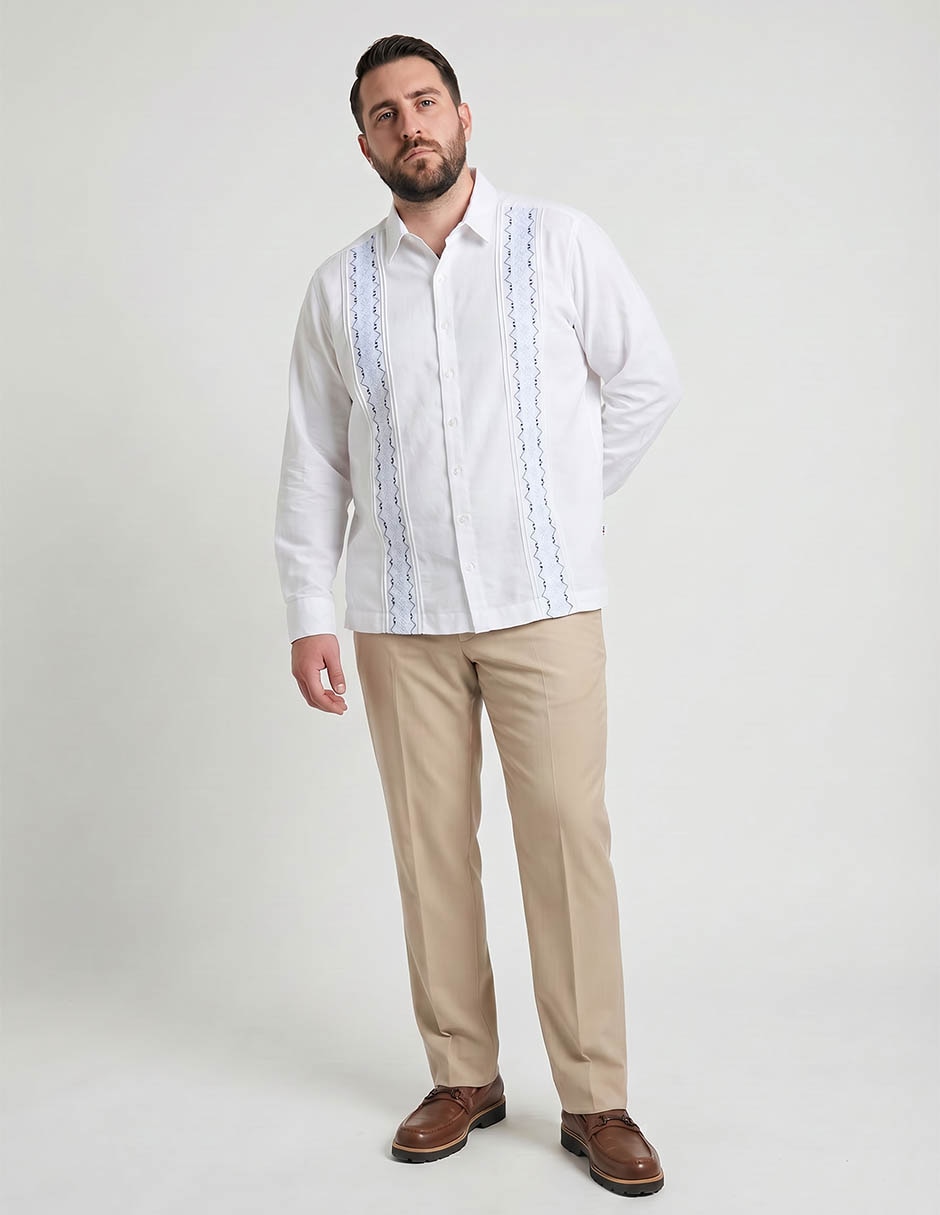 Guayabera manga larga para hombre 3