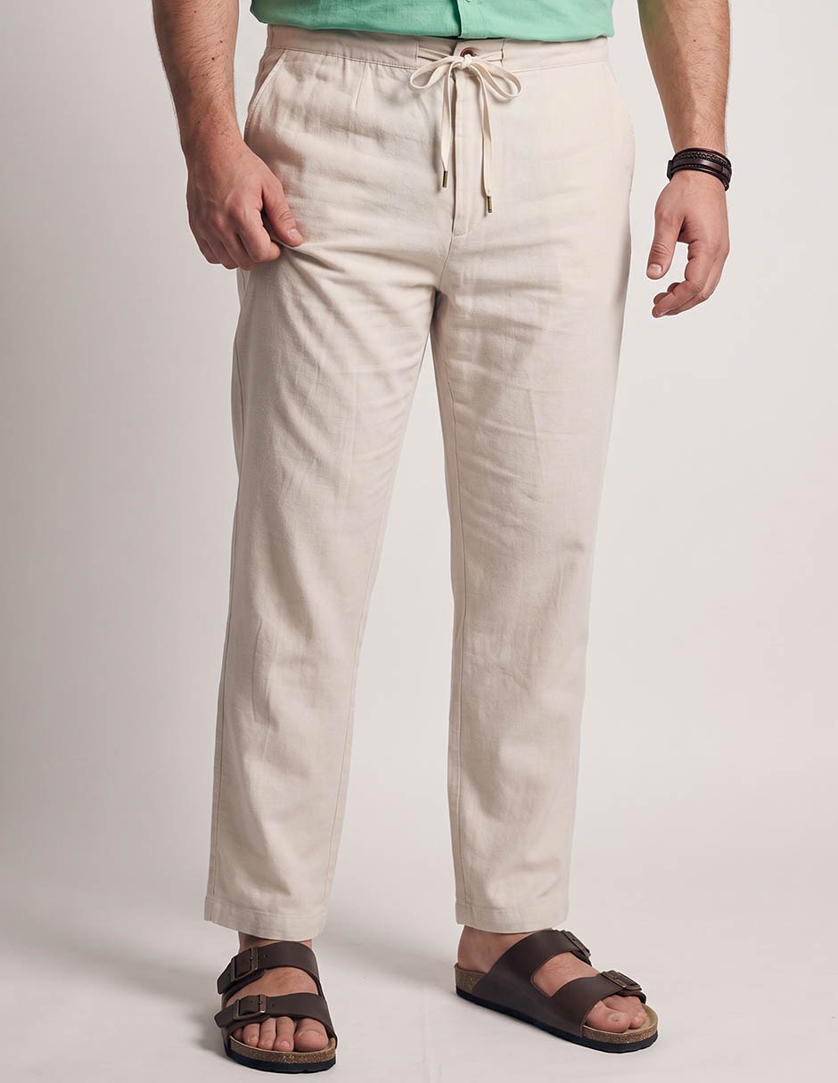 Pantalón formal regular slim de algodón y lino para hombre Pantalón formal regular slim de algodón y lino para hombre