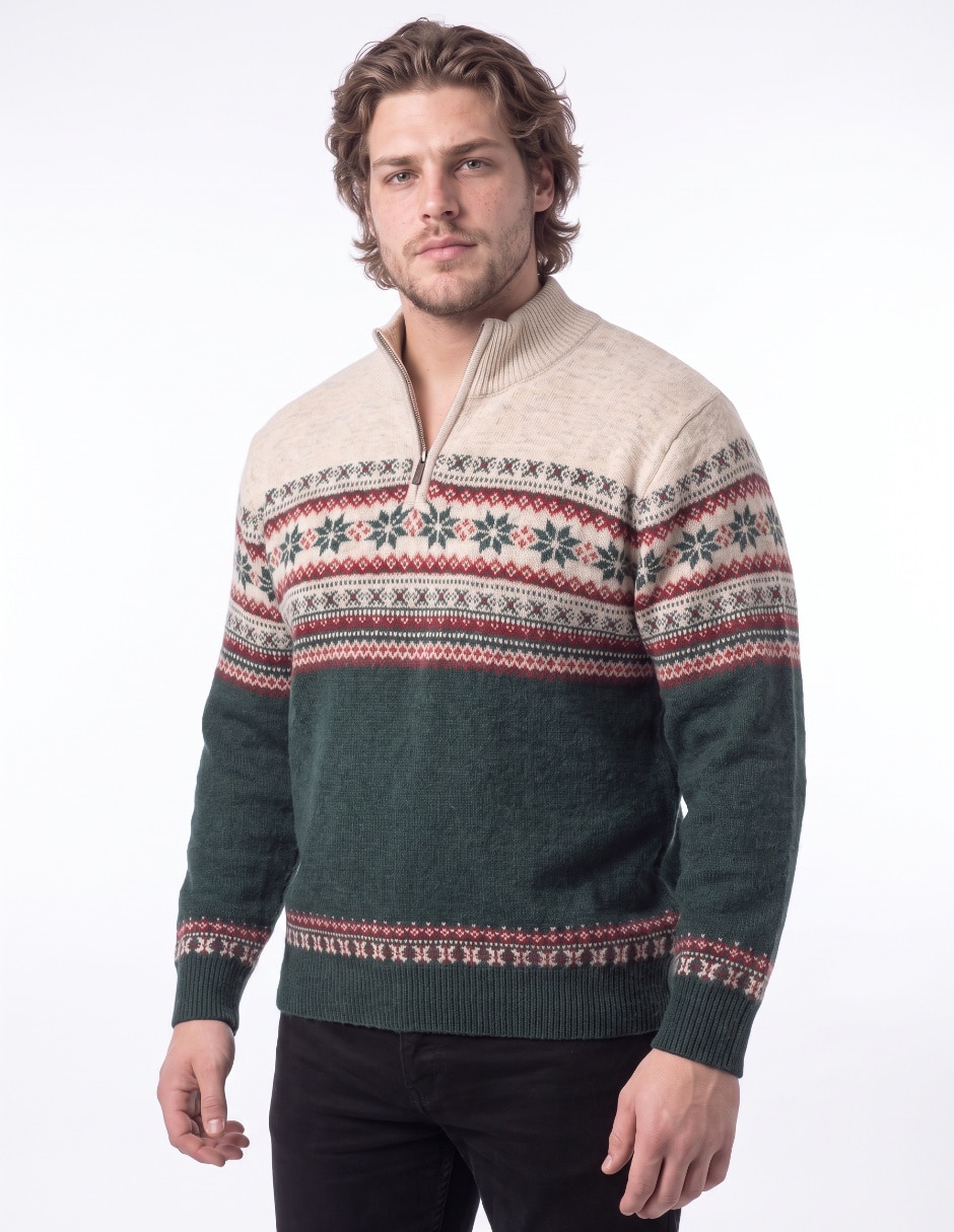 Suéter cuello V para hombre