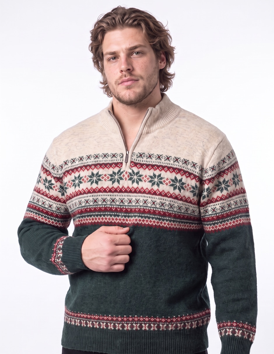 Suéter cuello V para hombre 4