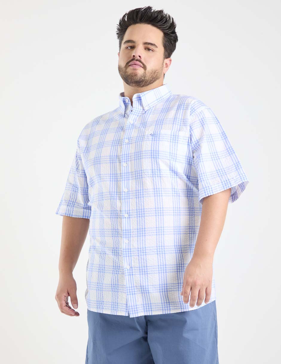 Camisa casual Ferrioni de algodón manga corta para hombre