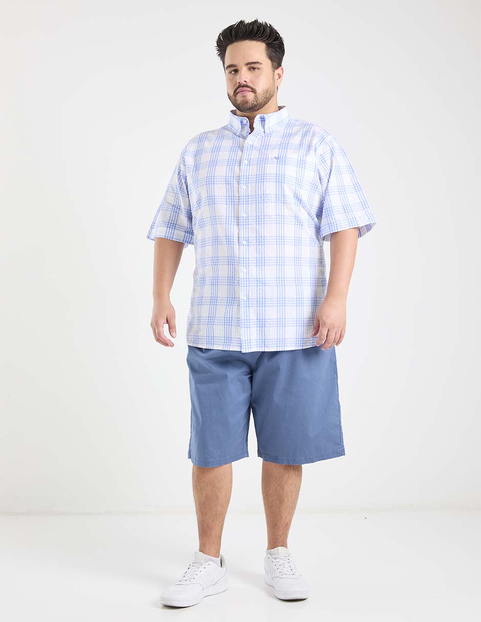 Camisa casual Ferrioni de algodón manga corta para hombre