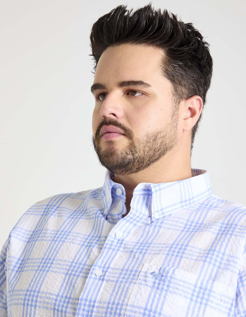 Camisa casual Ferrioni de algodón manga corta para hombre