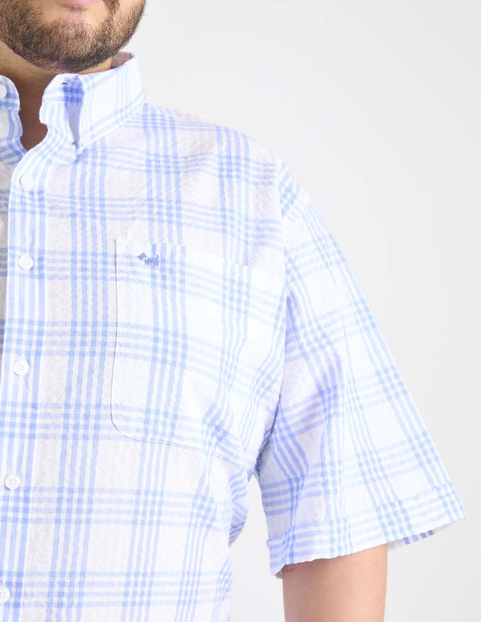 Camisa casual Ferrioni de algodón manga corta para hombre
