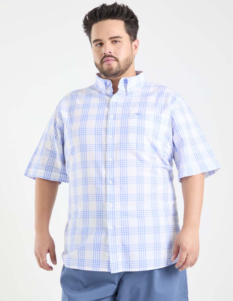 Camisa casual de algodón manga corta para hombre