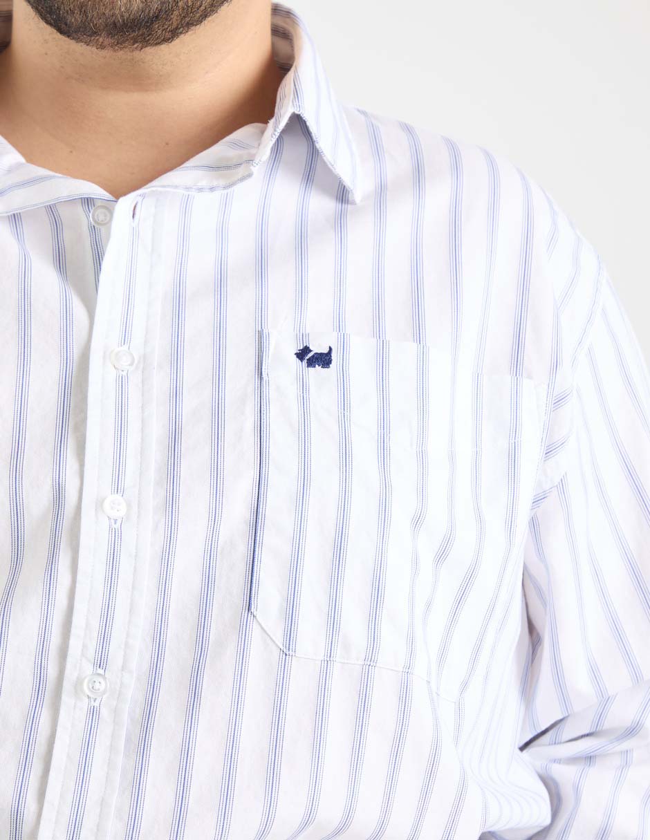 Camisa casual de algodón manga larga para hombre
