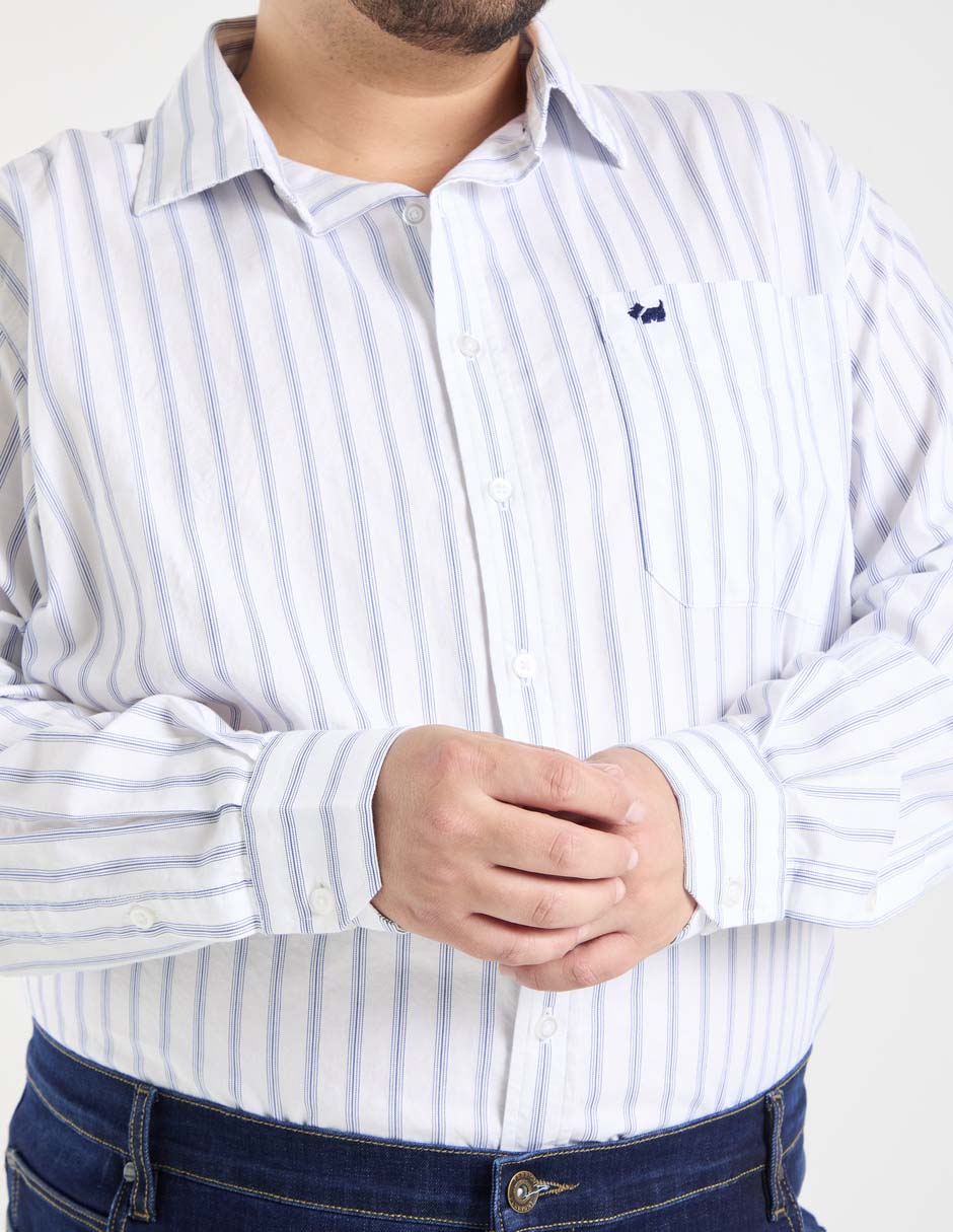 Camisa casual de algodón manga larga para hombre