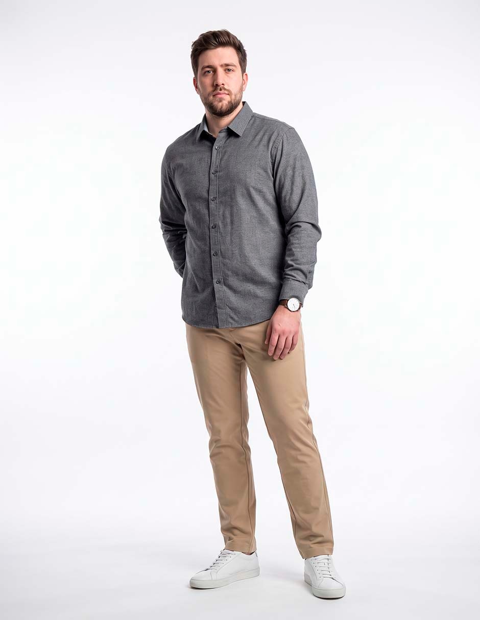 Camisa casual manga larga para hombre 3