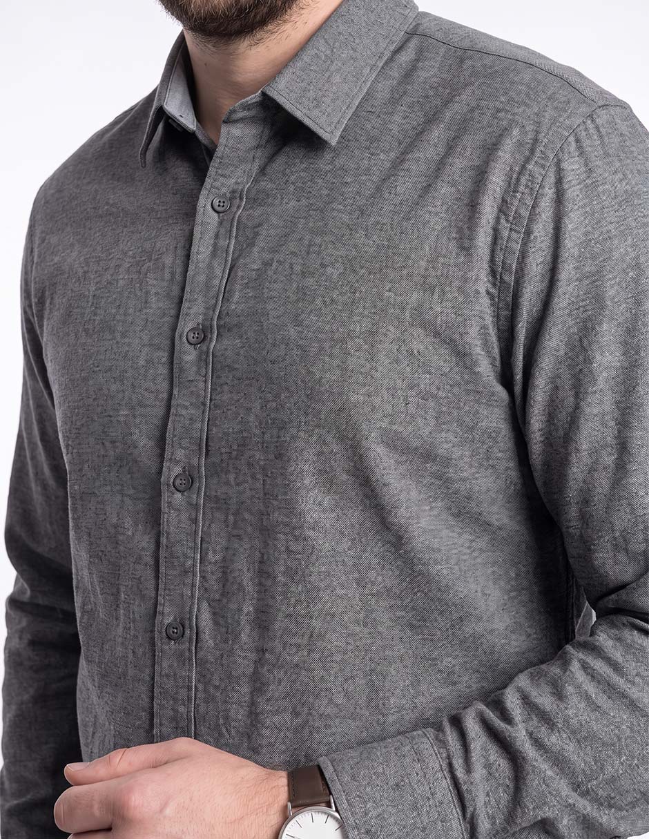 Camisa casual manga larga para hombre 2