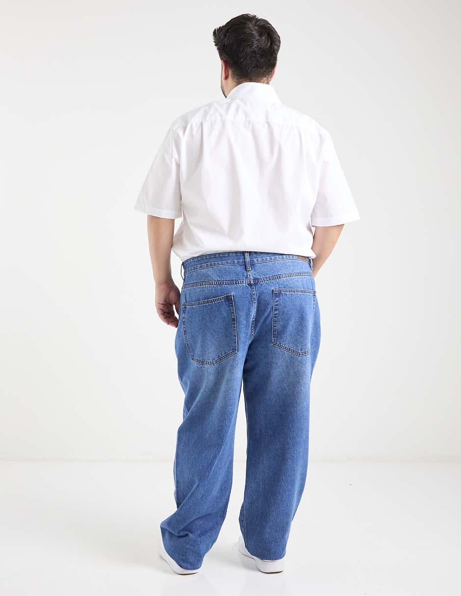 Jeans relaxed lavado claro para hombre 6