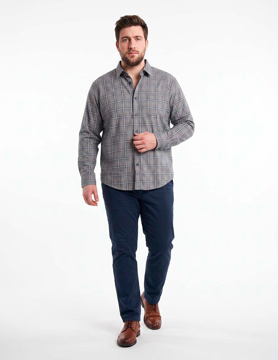 Camisa casual de algodón manga larga para hombre 4