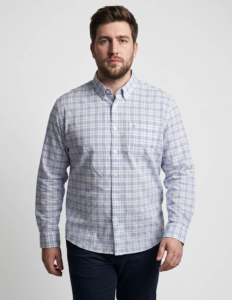 Camisa casual de algodón manga larga para hombre