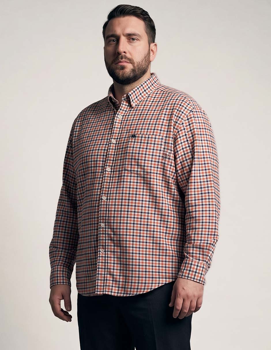 Camisa casual de algodón manga larga para hombre