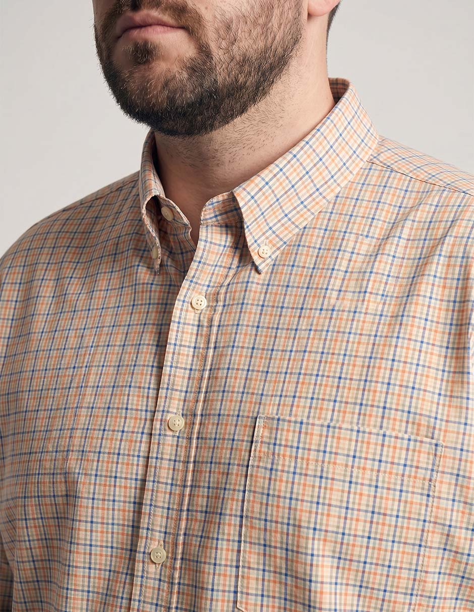Camisa casual de algodón manga larga para hombre