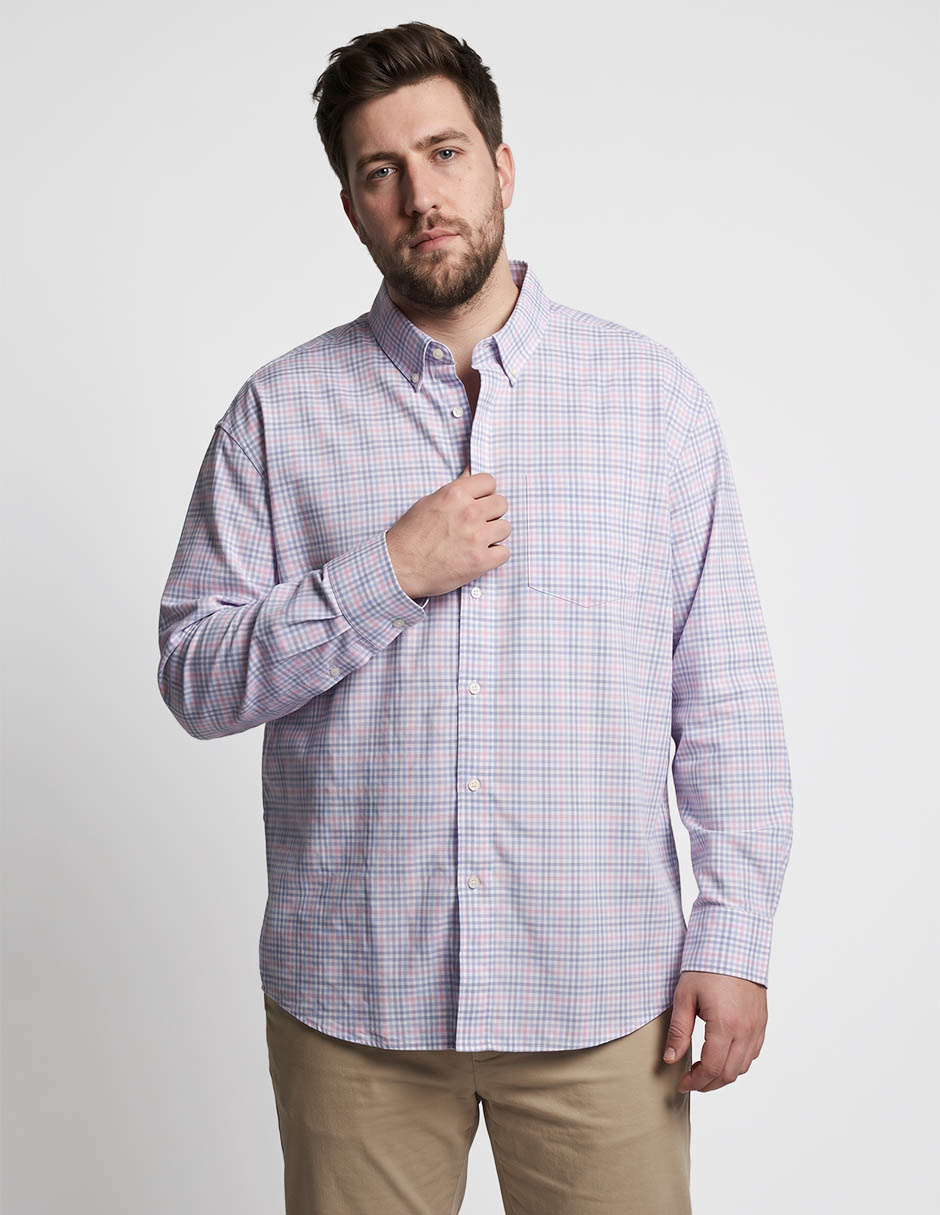 Camisa casual de algodón manga larga para hombre Camisa casual de algodón manga larga para hombre
