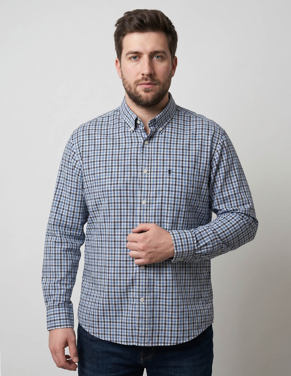 Camisa casual de algodón manga larga para hombre Camisa casual de algodón manga larga para hombre