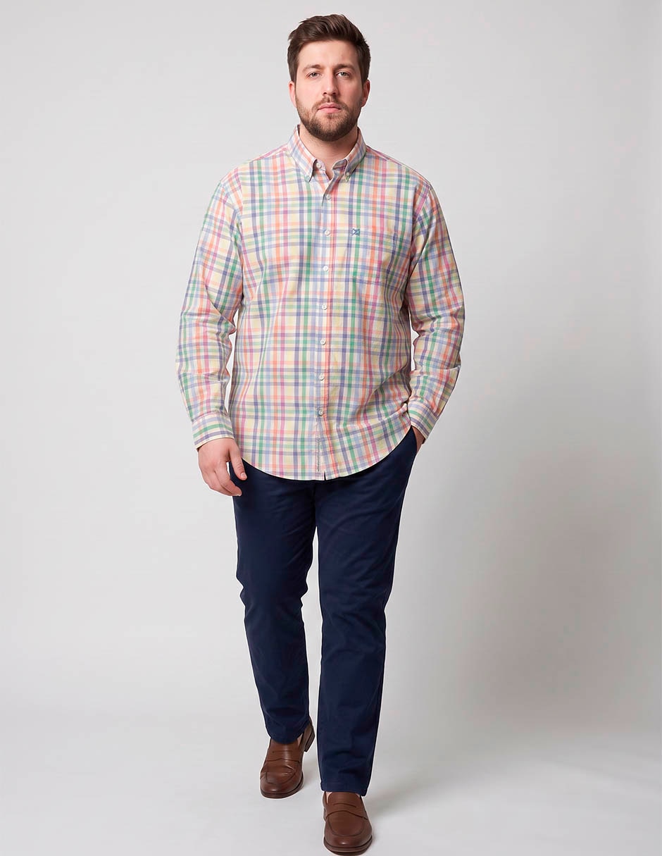 Camisa casual de algodón manga larga para hombre Camisa casual de algodón manga larga para hombre