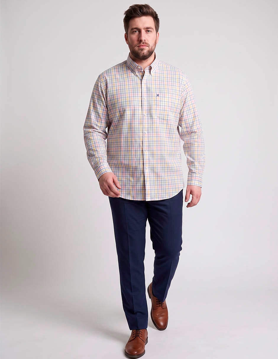 Camisa casual de algodón manga larga para hombre