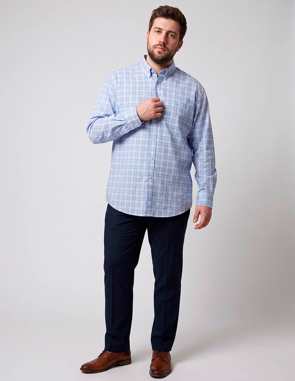 Camisa casual de algodón manga larga para hombre Camisa casual de algodón manga larga para hombre