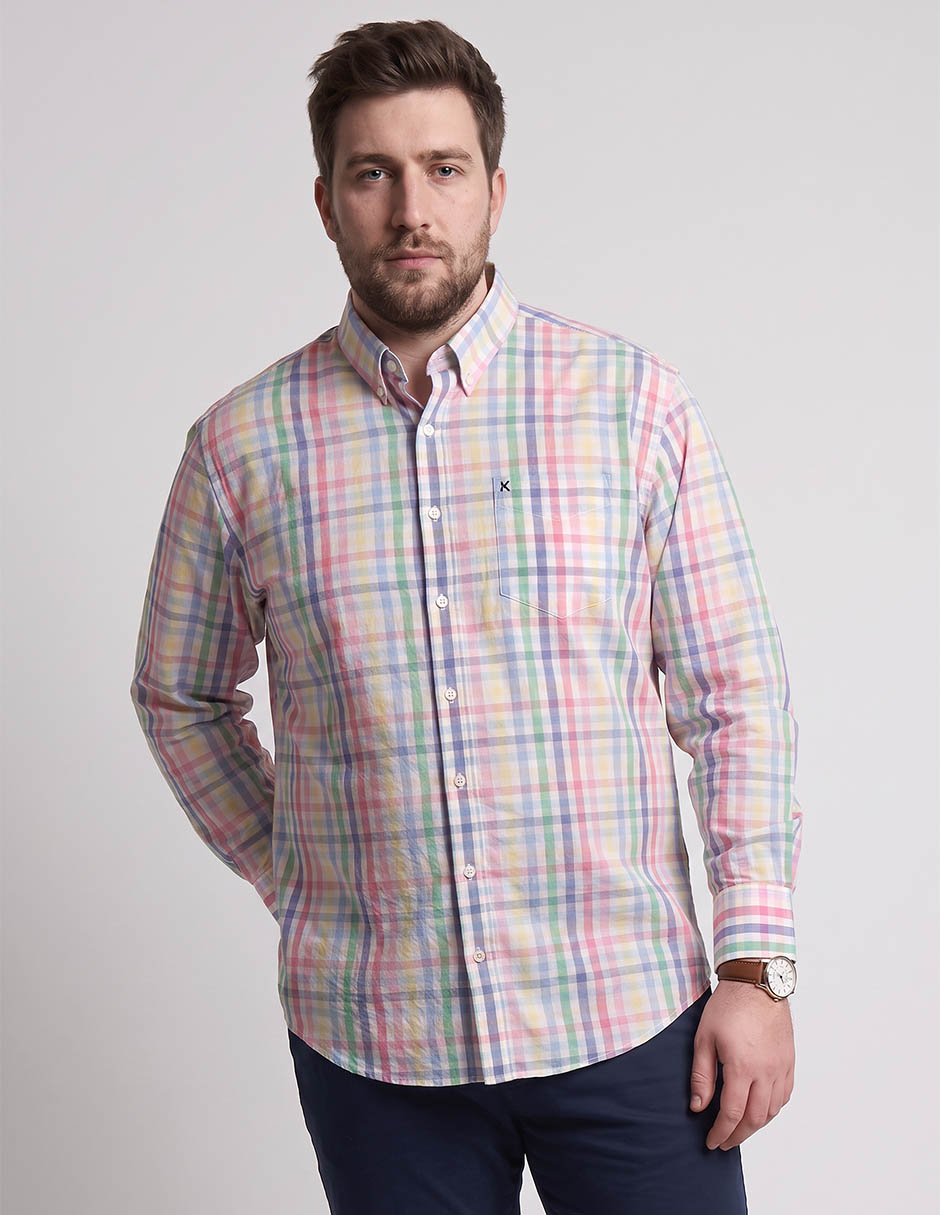Camisa casual de algodón manga larga para hombre Camisa casual de algodón manga larga para hombre