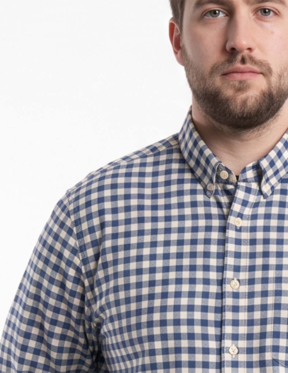 Camisa casual manga larga para hombre 4
