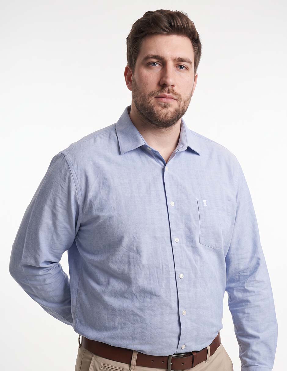 Camisa casual manga larga para hombre
