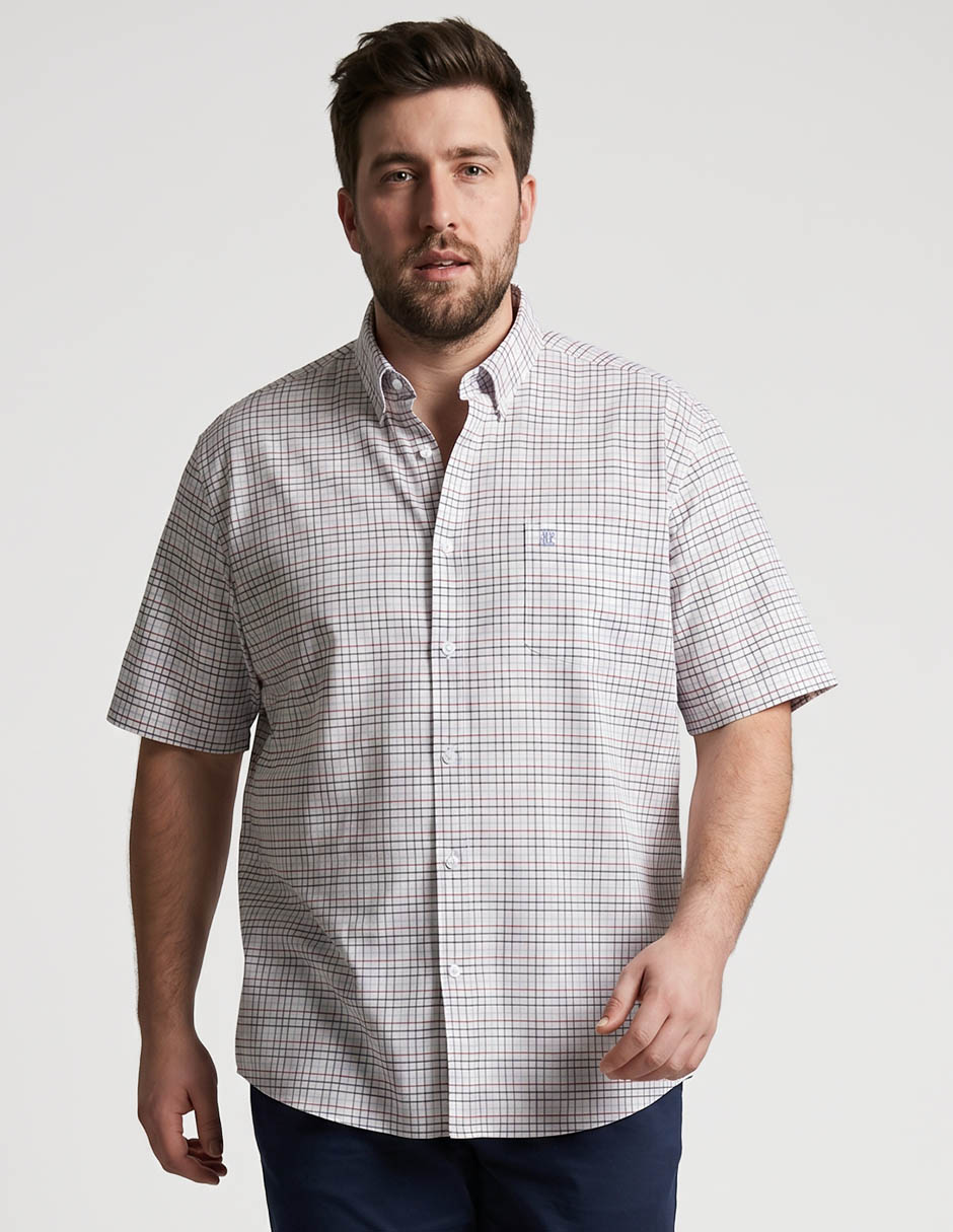 Camisa casual de algodón manga corta para hombre