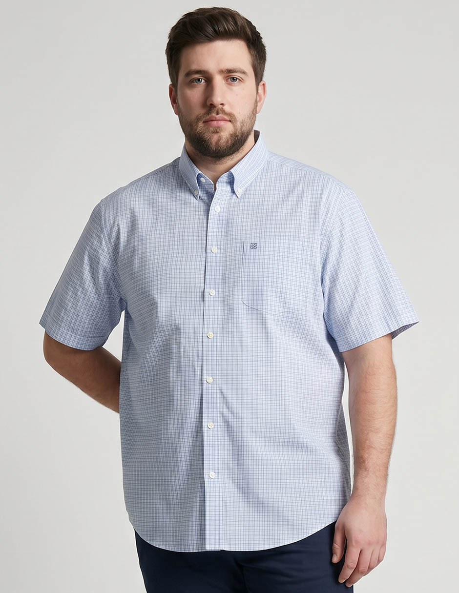 Camisa casual de algodón manga corta para hombre