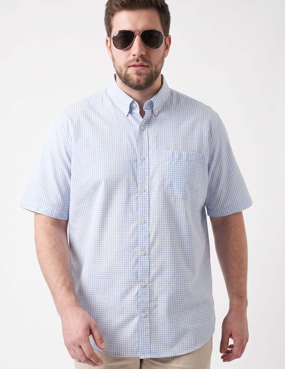 Camisa casual de algodón manga corta para hombre