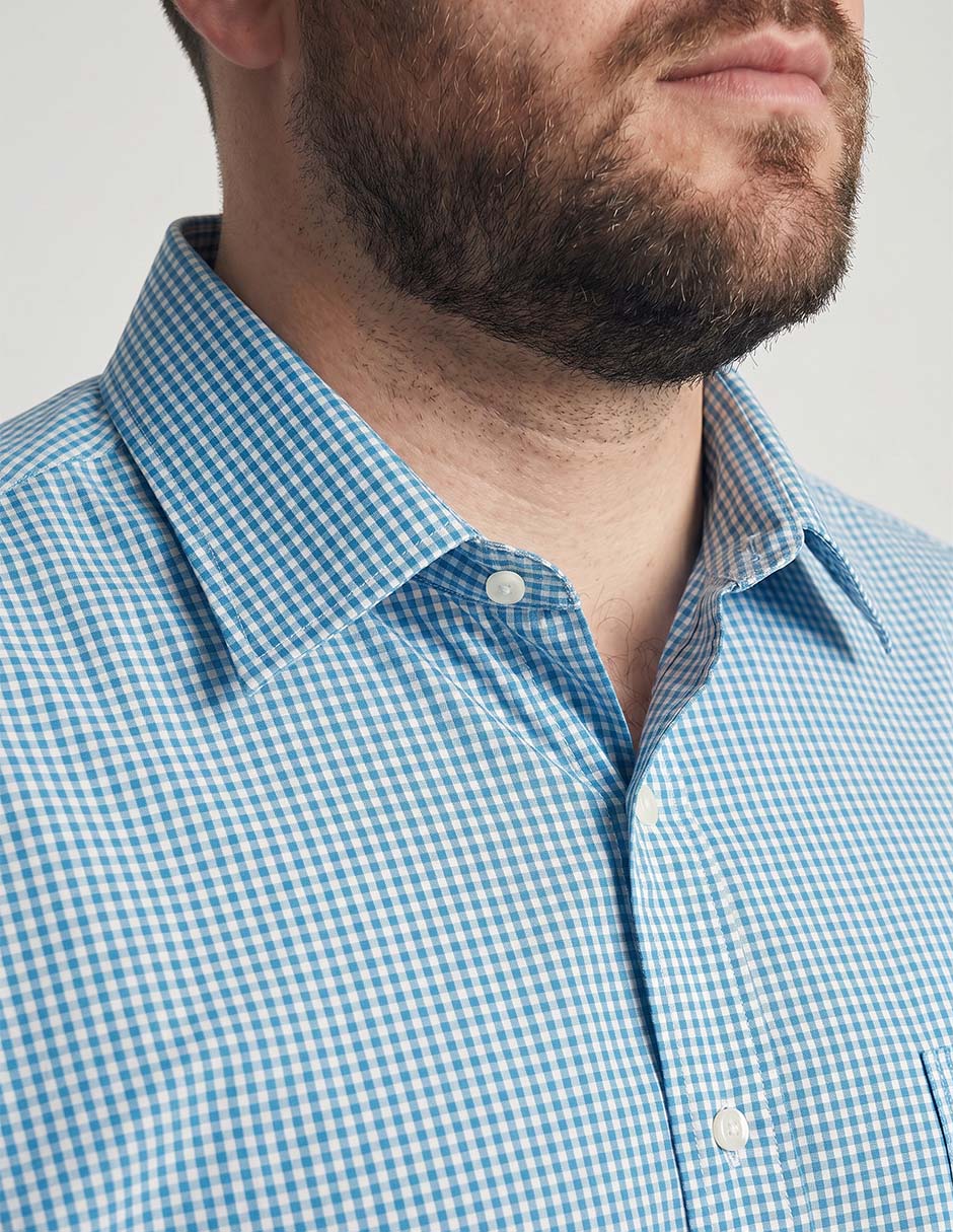 Camisa casual Dioro de algodón manga a codo para hombre
