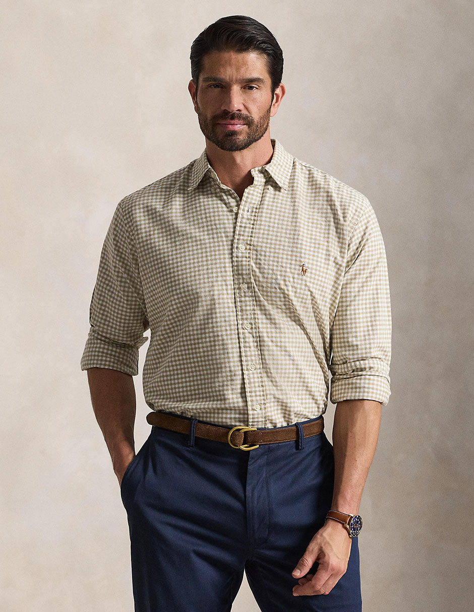 Camisa casual de algodón manga larga para hombre Camisa casual de algodón manga larga para hombre