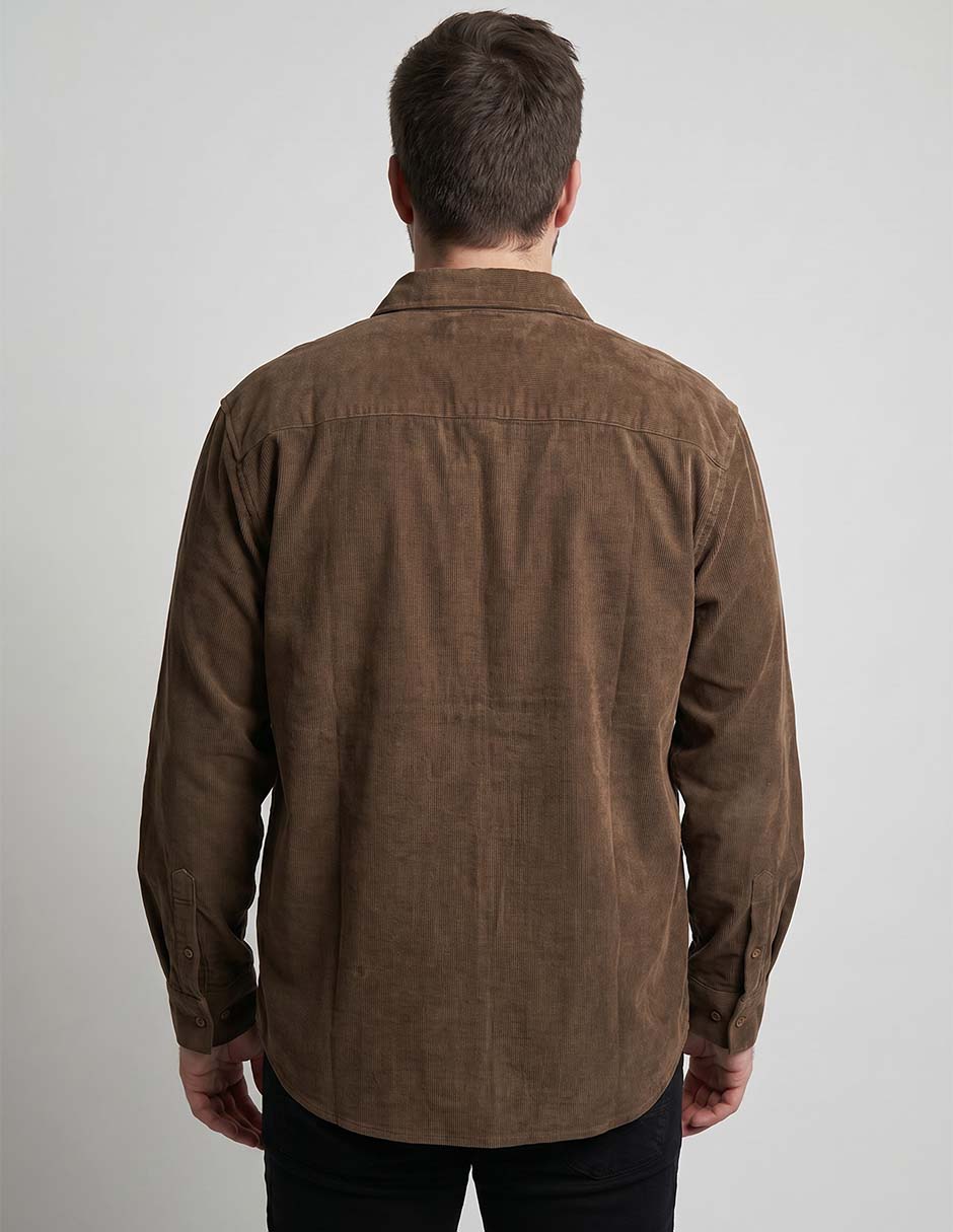 Sobrecamisa casual de algodón manga larga para hombre 3