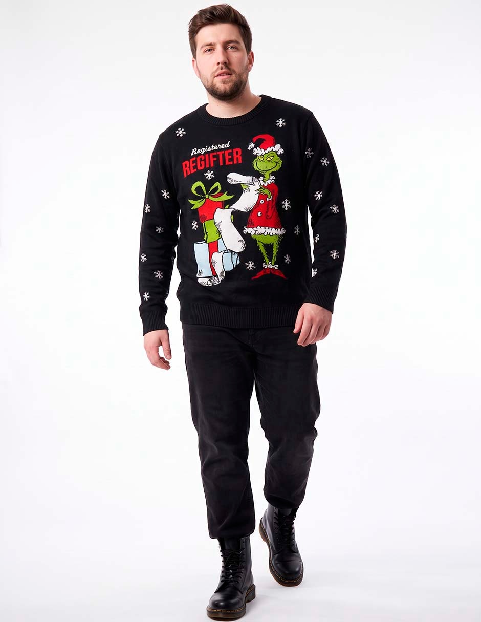 Suéter El Grinch cuello redondo para hombre Suéter El Grinch cuello redondo para hombre