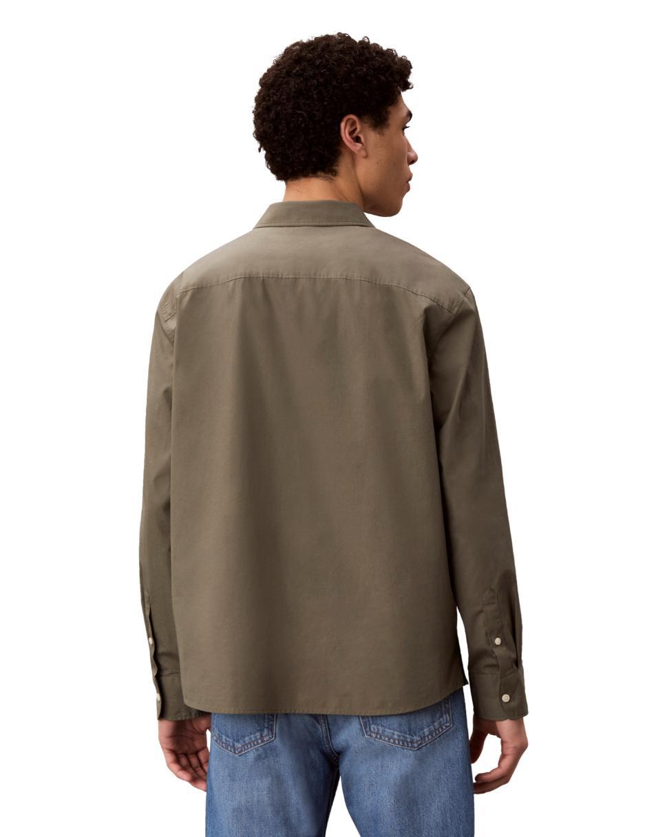 Camisa casual Calvin Klein de algodón manga larga para hombre