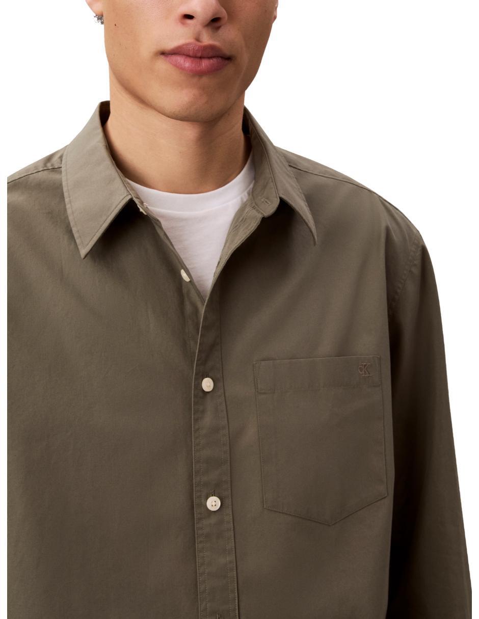 Camisa casual Calvin Klein de algodón manga larga para hombre