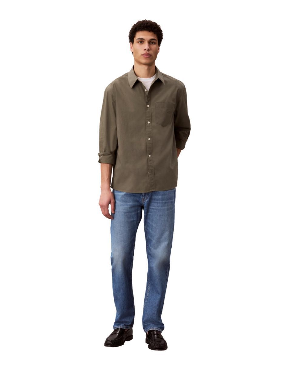 Camisa casual Calvin Klein de algodón manga larga para hombre