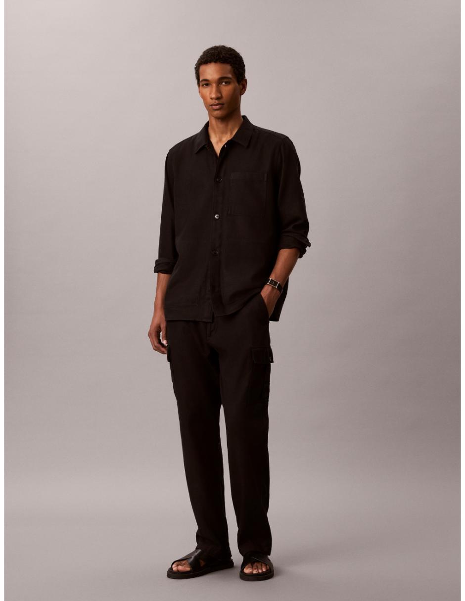 Camisa casual de lino manga larga para hombre 4