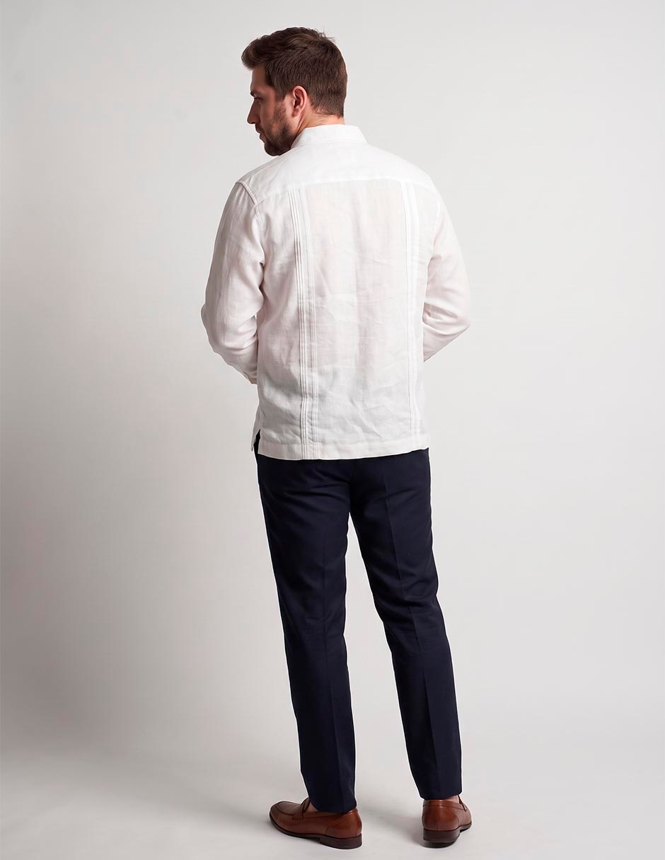 Guayabera manga larga para hombre 4