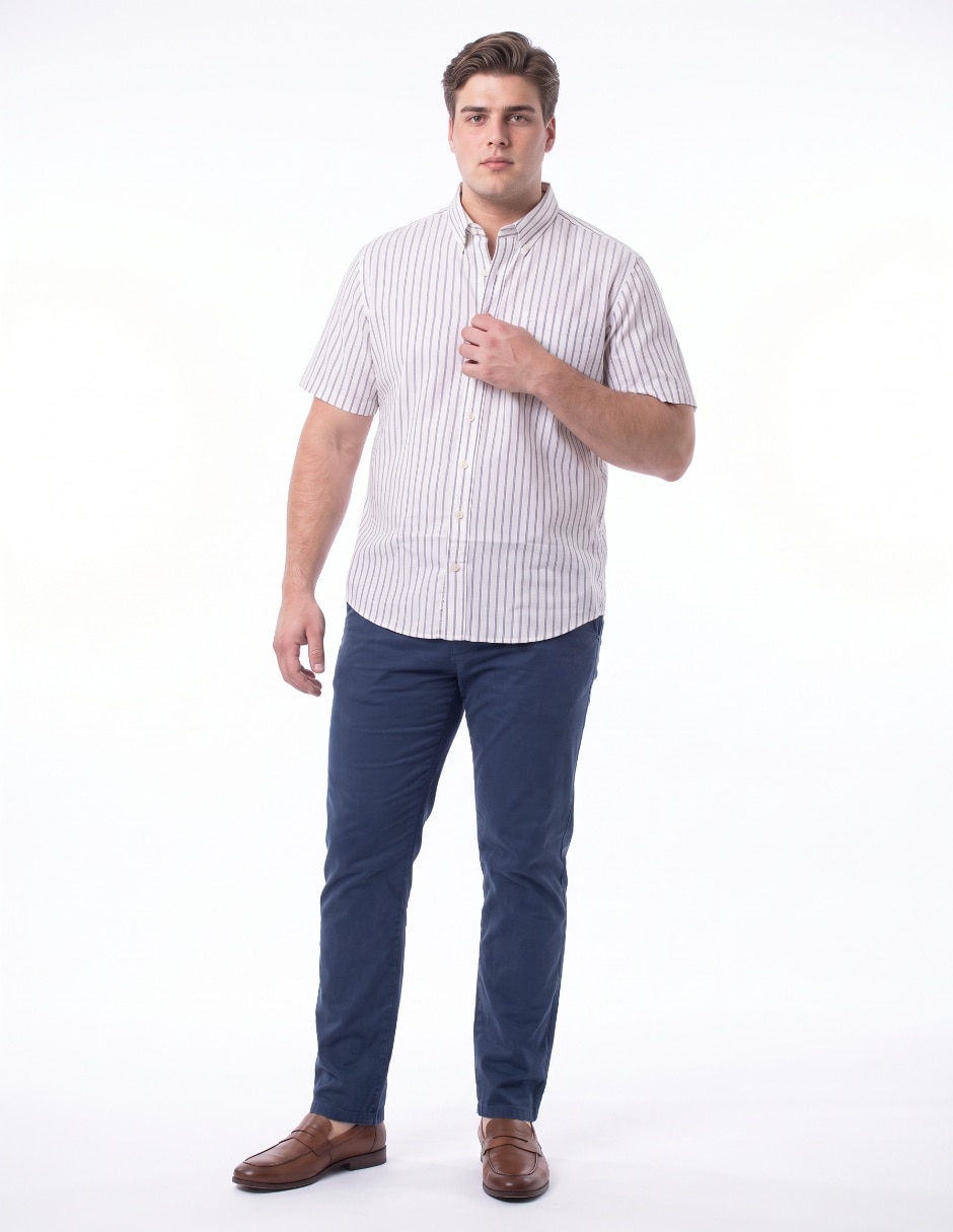 Camisa casual manga coerta para hombre 3
