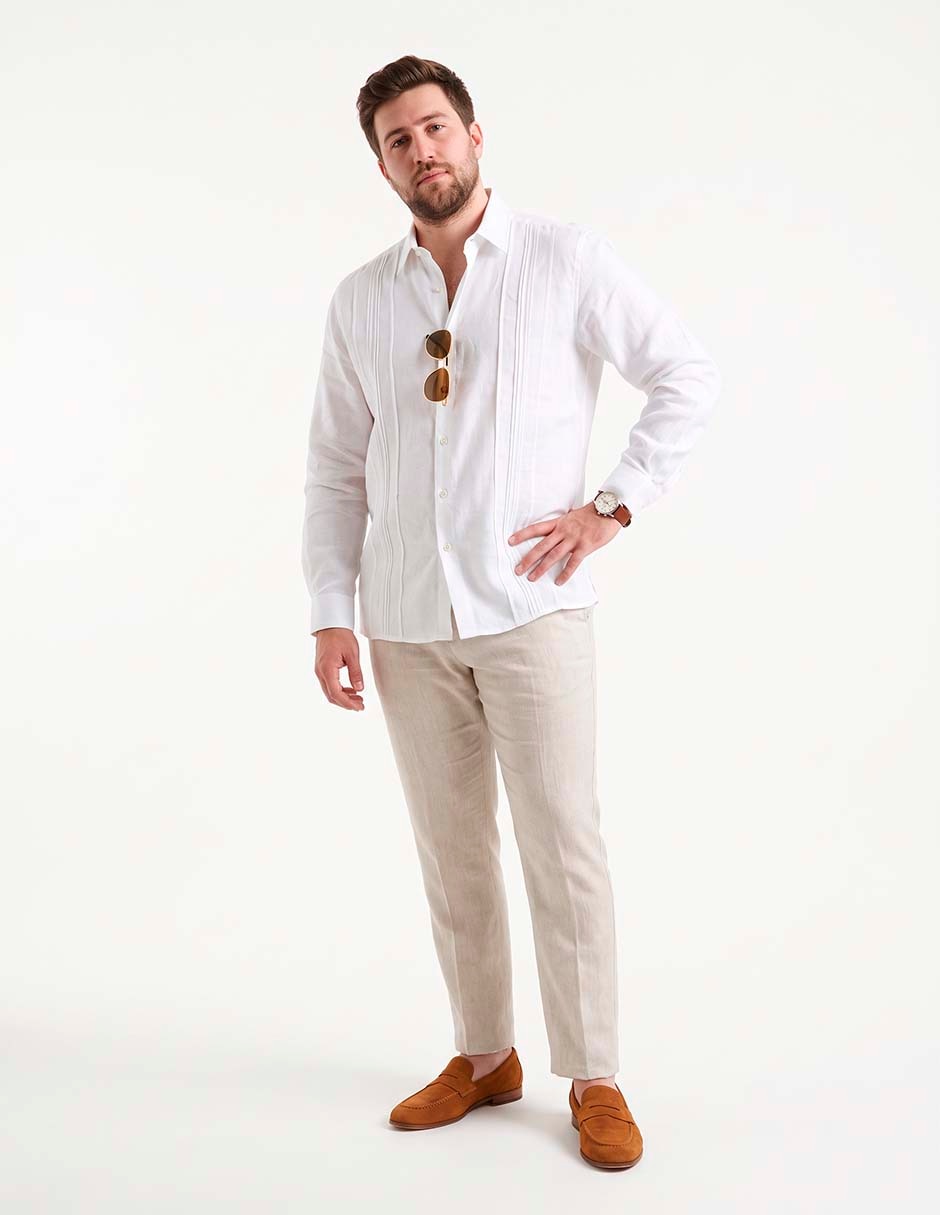 Guayabera manga larga para hombre