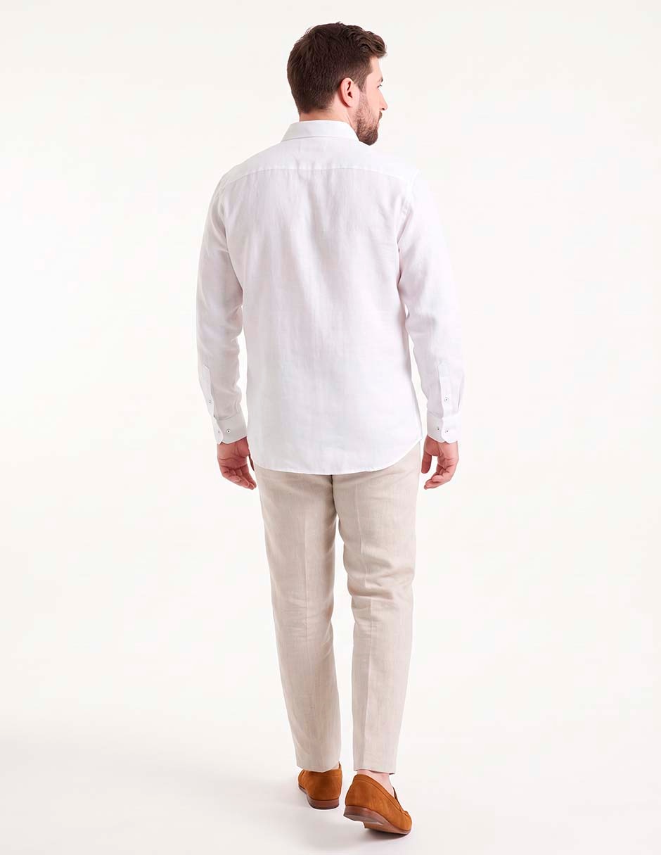 Guayabera manga larga para hombre 4