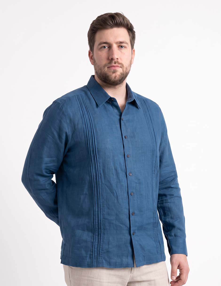 Guayabera manga larga para hombre 4