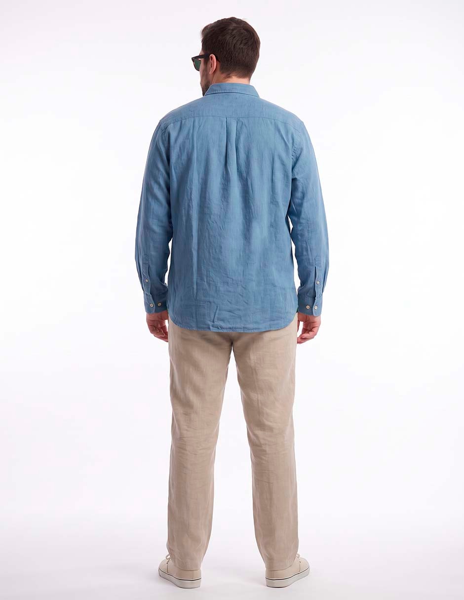 Camisa casual manga larga para hombre 2
