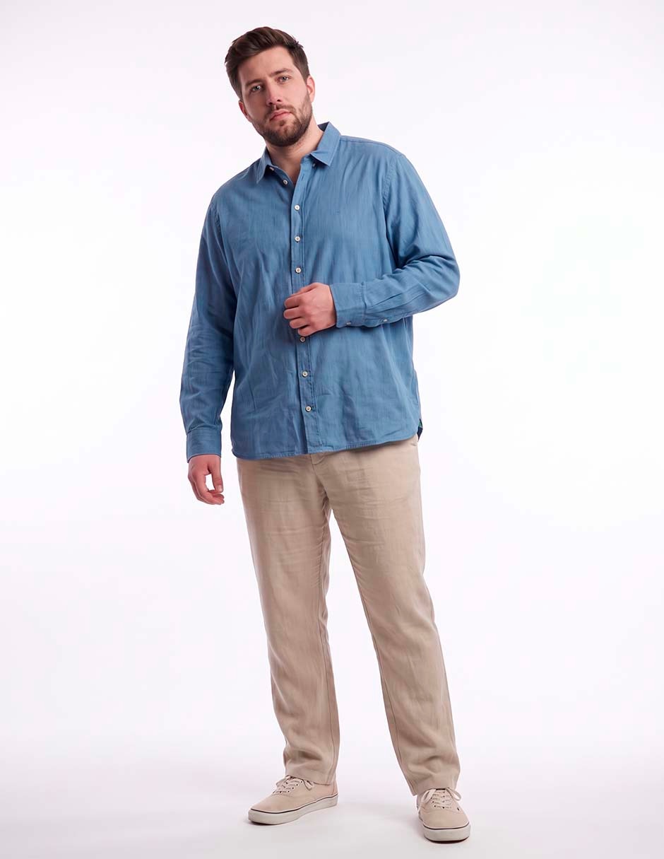 Camisa casual manga larga para hombre 3