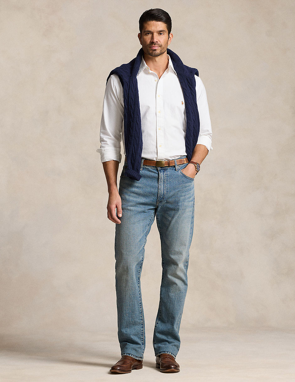 Camisa casual de algodón manga larga para hombre