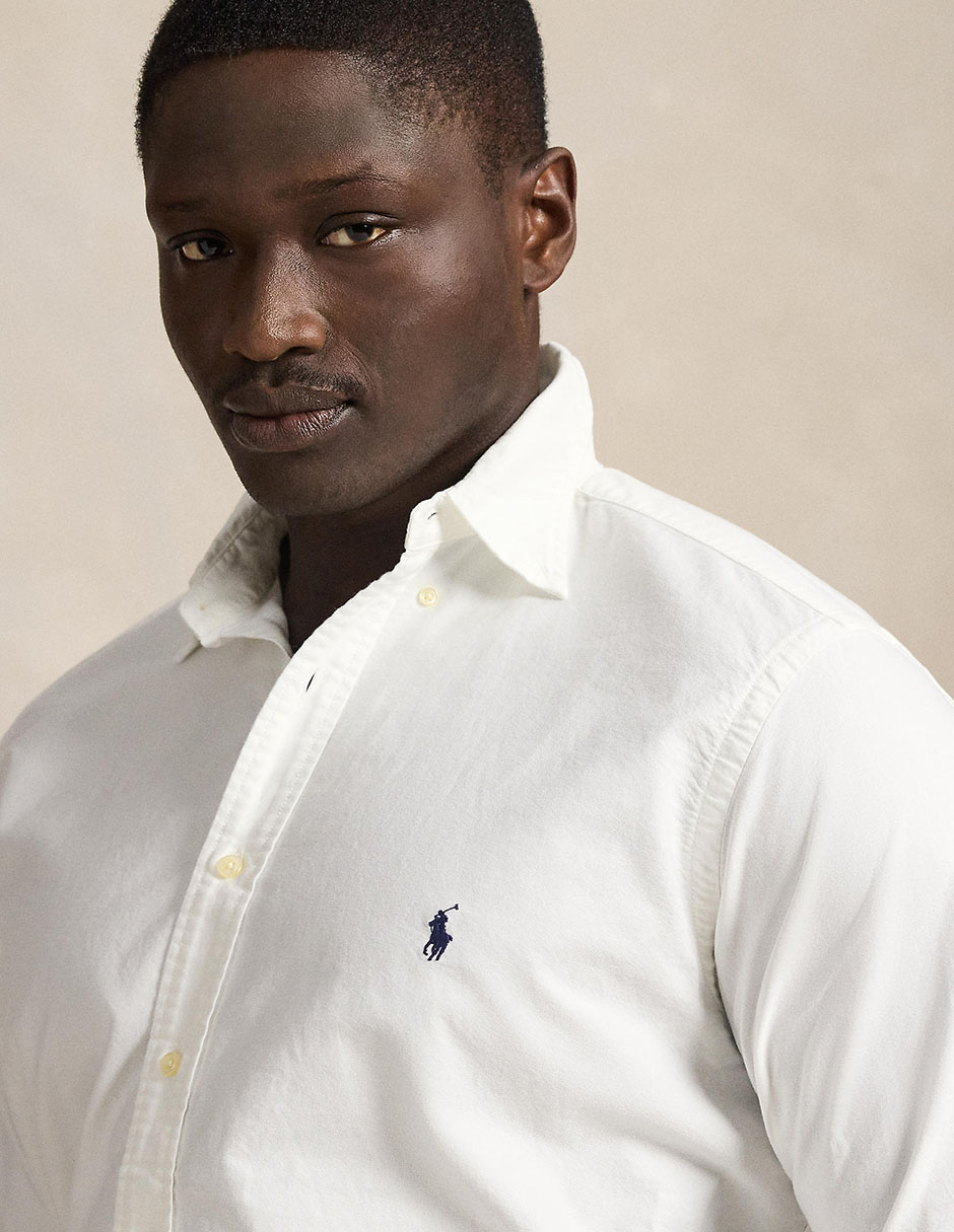 Camisa business casual de algodón manga larga para hombre
