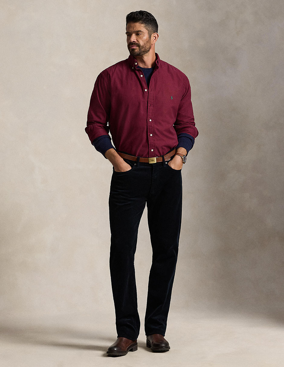 Camisa formal de algodón manga larga para hombre 4